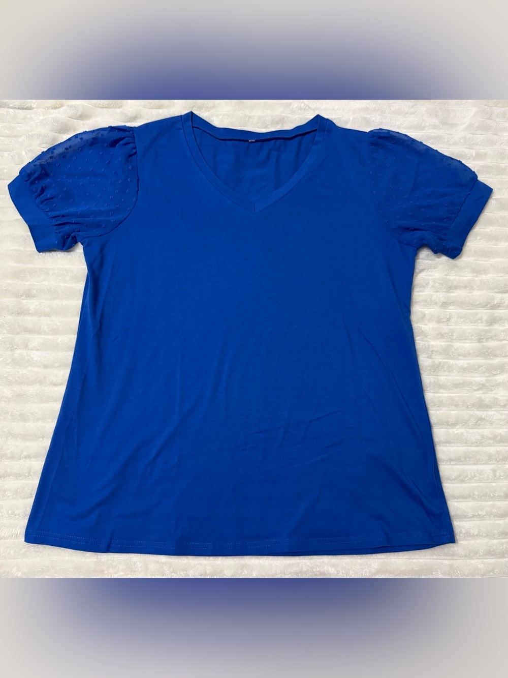 Women’s V-Neck Short Sleeve Top in Royal Blue